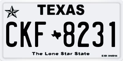 TX license plate CKF8231