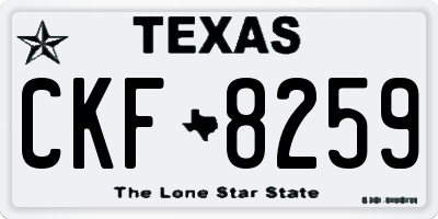 TX license plate CKF8259