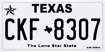 TX license plate CKF8307