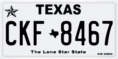 TX license plate CKF8467