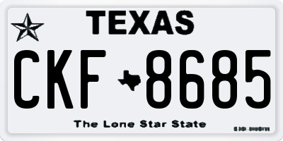 TX license plate CKF8685