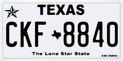 TX license plate CKF8840