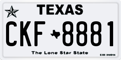 TX license plate CKF8881