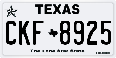 TX license plate CKF8925