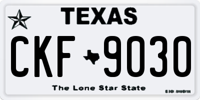 TX license plate CKF9030