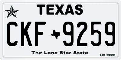 TX license plate CKF9259