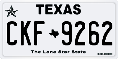TX license plate CKF9262