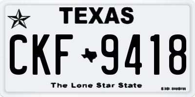 TX license plate CKF9418