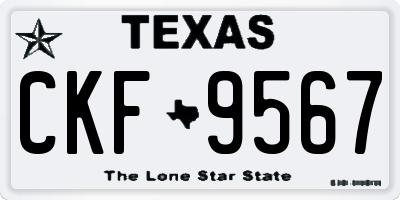 TX license plate CKF9567