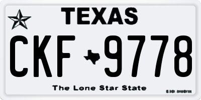 TX license plate CKF9778