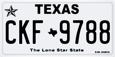 TX license plate CKF9788