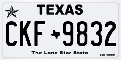 TX license plate CKF9832