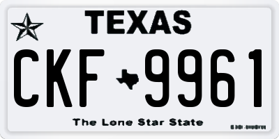 TX license plate CKF9961