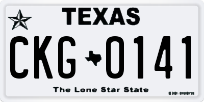 TX license plate CKG0141