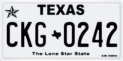 TX license plate CKG0242