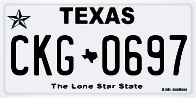 TX license plate CKG0697