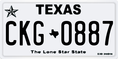 TX license plate CKG0887