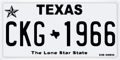 TX license plate CKG1966