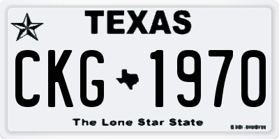 TX license plate CKG1970