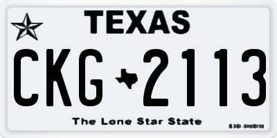 TX license plate CKG2113