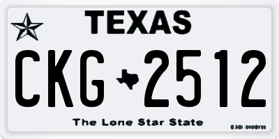 TX license plate CKG2512