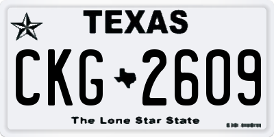TX license plate CKG2609