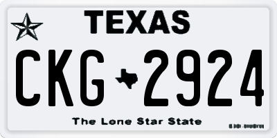 TX license plate CKG2924