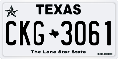 TX license plate CKG3061
