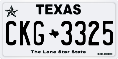 TX license plate CKG3325