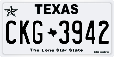 TX license plate CKG3942