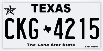 TX license plate CKG4215
