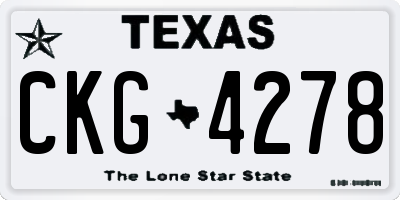 TX license plate CKG4278