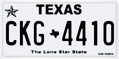 TX license plate CKG4410