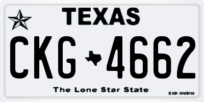 TX license plate CKG4662