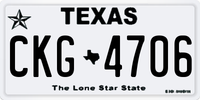 TX license plate CKG4706