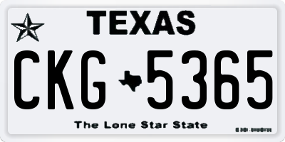 TX license plate CKG5365