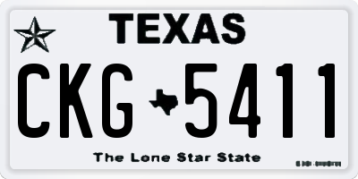 TX license plate CKG5411