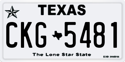 TX license plate CKG5481