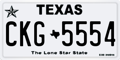 TX license plate CKG5554