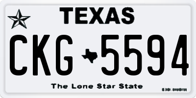 TX license plate CKG5594