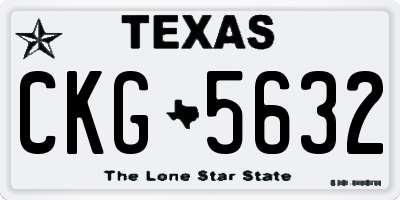 TX license plate CKG5632