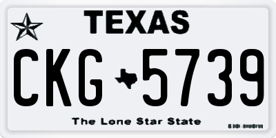 TX license plate CKG5739