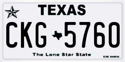 TX license plate CKG5760