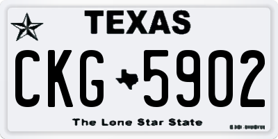 TX license plate CKG5902