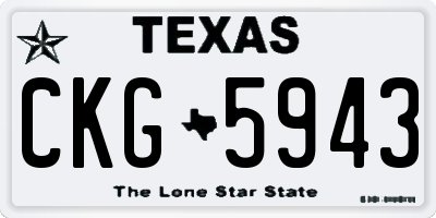 TX license plate CKG5943