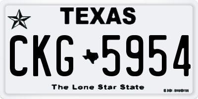 TX license plate CKG5954