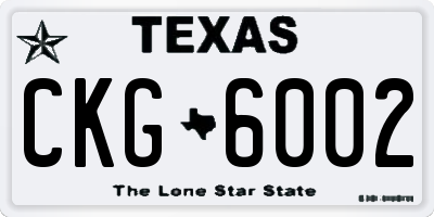 TX license plate CKG6002