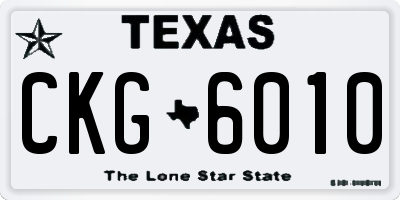 TX license plate CKG6010