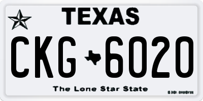 TX license plate CKG6020