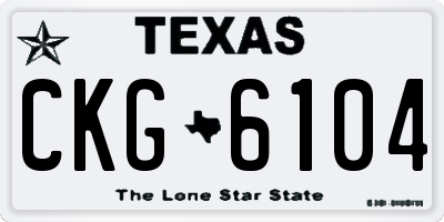 TX license plate CKG6104